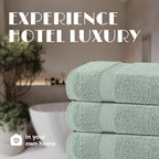 White Classic Green Bath Towels 27x54 Inch, Cotton Towel Set - Image 7