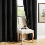 Joydeco Black Velvet Curtains 120 inches Long 2 Panels, Luxury Blackout Rod - Image 7