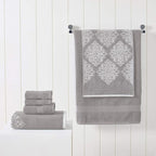 Modern Threads 6 Piece Reversible Yarn Dyed Jacquard Towel Set Artesia Damask - Image 2