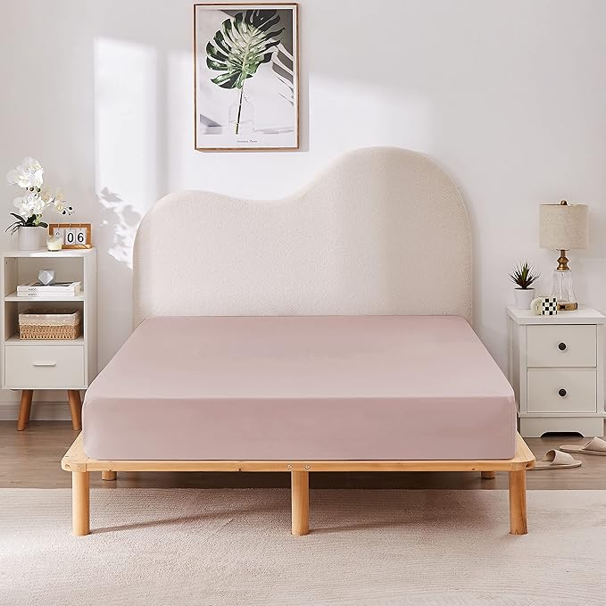 HBHLFZ King Fitted Sheet Only, Soft Breathable Bottom Sheet - Image 6
