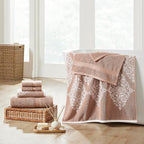 Modern Threads 6 Piece Reversible Yarn Dyed Jacquard Towel Set Artesia Damask - Image 2