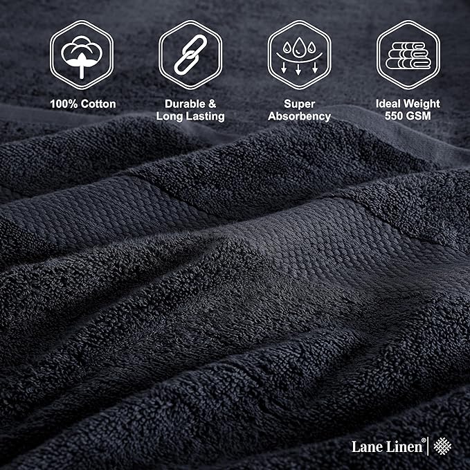 LANE LINEN 100% Luxury Cotton Bath Sheets Set of 4 - Image 6
