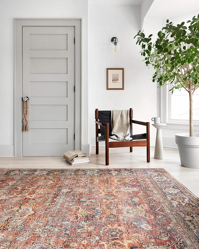 Loloi Layla Collection LAY-02 Spice/Marine 2'-0" x 5'-0" .13" Thick Accent Rug - Image 3