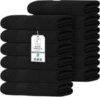Commercial Bulk Pack of 12 Large Bath Towels – 100% Cotton Terry 24" x 50" – by TEXCRAFT