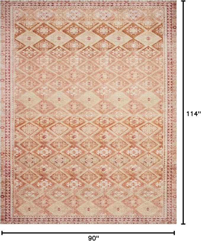 Loloi Layla Collection LAY-16 Natural/Spice 7'-6" x 9'-6" .13" Thick Area Rug - Image 2