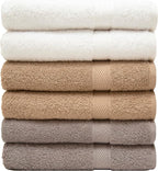 Pleasant Home Bath Towels Set of 6 100% Cotton, 515 GSM | Soft & Highly by PH+Pleasant+Home