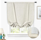 DriftAway Double Layer Linen Blackout Tie Up Curtains Thermal Insulated Fully by DriftAway