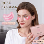 32 Pairs Pink Under Eye Patches, Rose Cooling Hydrating Eye Mask - Image 2