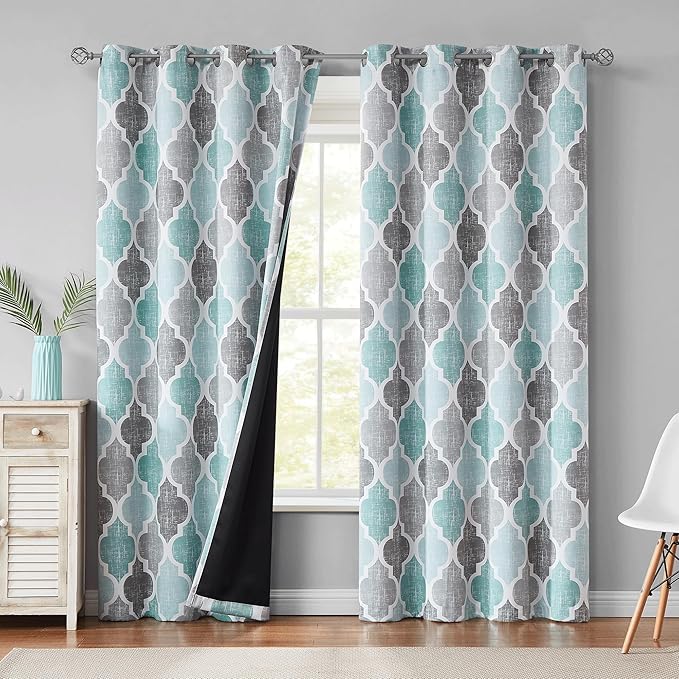 Beauoop 100% Blackout Curtains 96 Inches Long 2 Panels by Beauoop