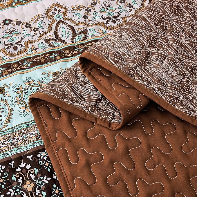 WONGS BEDDING Boho Fall Quilt Set Twin, Ultra Soft Lightweight Bedspread - Image 6
