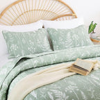 JANZAA Twin Quilt Sage Green Quilt Bed Spread Boho Quilt - Image 6
