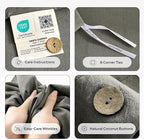 JELLYMONI 100% Washed Cotton Duvet Cover Queen – Soft, Breathable Linen-Look - Image 4