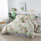 FADFAY Girls Floral Duvet Cover Set Twin 100% Cotton Bedding 600 TC Mint Green - Image 8