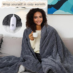 Electric Heated Blanket Full Size 72"x84", Ultra Soft Sherpa Fleece, 9 Heat - Image 2