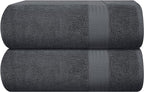 GLAMBURG Premium Cotton Oversized 2 Pack Bath Sheet 35x70-100% Pure Cotton by GLAMBURG
