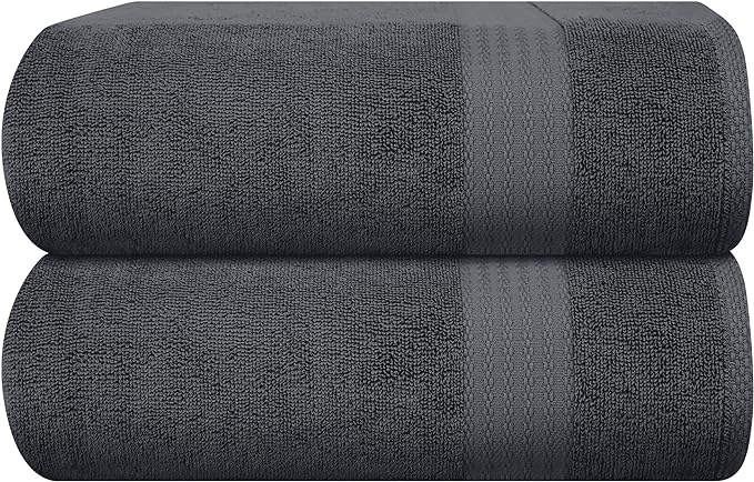 GLAMBURG Premium Cotton Oversized 2 Pack Bath Sheet 35x70-100% Pure Cotton by GLAMBURG