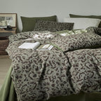 mixinni Leopard Duvet Cover Twin XL Size, Premium Yarn-Dyed Jacquard Cotton - Image 2