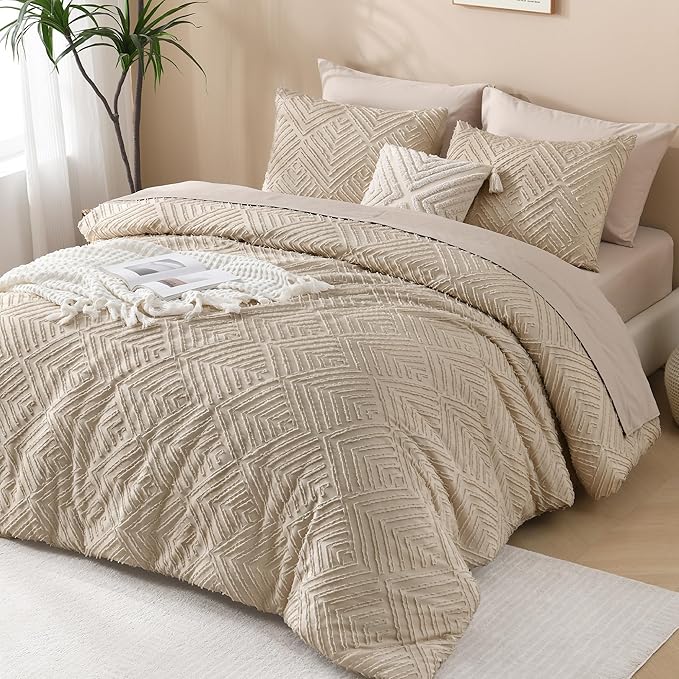 Andency Khaki California King Comforter Set, 3 Pieces Khaki Boho Bedding Set & - Image 6