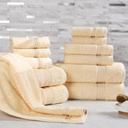 Superior Egyptian Cotton 12-Piece Towel Set, Guest Bath Decor Essentials by SUPERIOR
