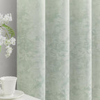 Beauoop Green Floral Jacquard Blackout Curtains 90 Inches Long 2 Panels by Beauoop