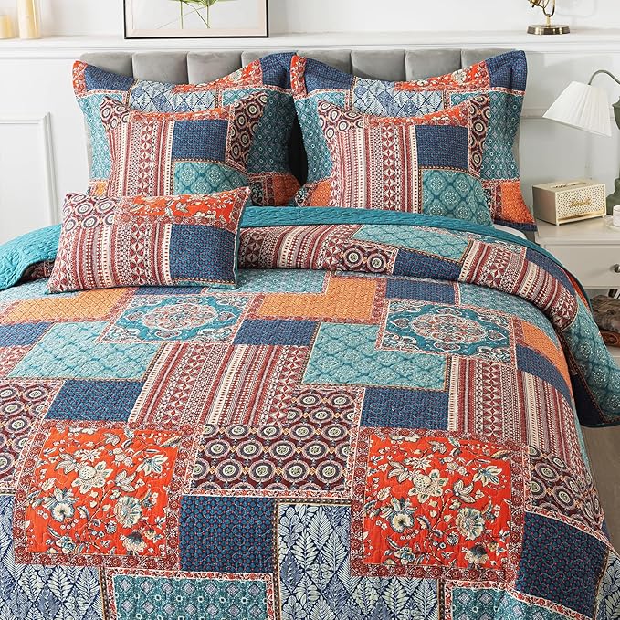 BEDIFANY 3 Pieces Cotton King Size Quilt Sets, Lightweight Bedspread King Size - Image 2