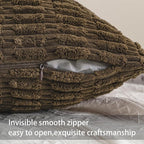 Aegero Pack of 2 Corduroy Decorative Throw Pillow Covers 18x18 InchSoft Boho - Image 3