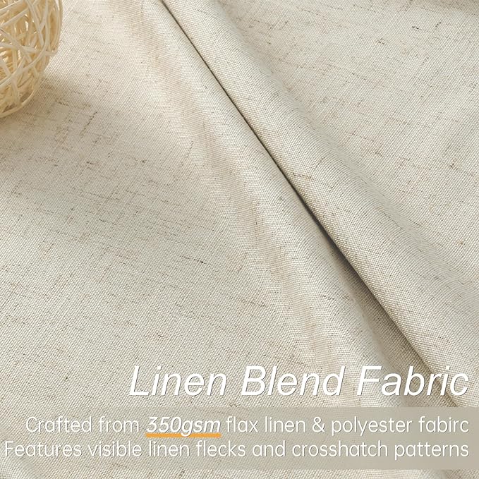 Topfinel 92 Inches Long Custom Tan Black Out Custom Drapery Panels, Burlap - Image 4
