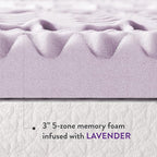Mellow 3 Inch 5-Zone Memory Foam Mattress Topper, Soothing Lavender Infusion - Image 8