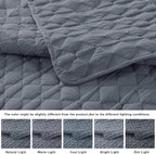 WDCOZY Blue Quilts Queen Size Bedding Sets - Image 3