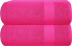 GLAMBURG Premium Cotton Oversized 2 Pack Bath Sheet 35x70-100% Pure Cotton by GLAMBURG