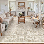 Light Brown Area Rug 10x14 Machine Washable Large Vintage Living Room by PureCozy