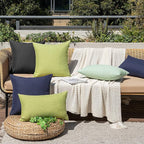 MIULEE Pack of 2 Decorative Outdoor Solid Waterproof Throw Pillow Covers Euro - Image 7