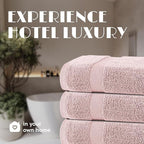 White Classic Pink Bath Towels 27x54 Inch, Cotton Towel Set - Image 7