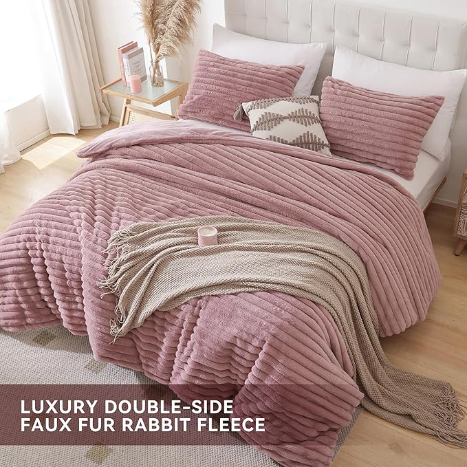 Smoofy Fluffy King Size Comforter Set 3 Pieces - Image 4