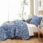 JANZAA Twin Quilt Infinity Blue Quilt Bed Spread Boho Quilt - Image 5