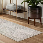 Gray Runner Rug 2x7 Hallway Machine Washable Kitchen Vintage Distressed Non - Image 6