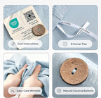 JELLYMONI 100% Washed Cotton Duvet Cover Full – Soft, Breathable Linen-Look - Image 4
