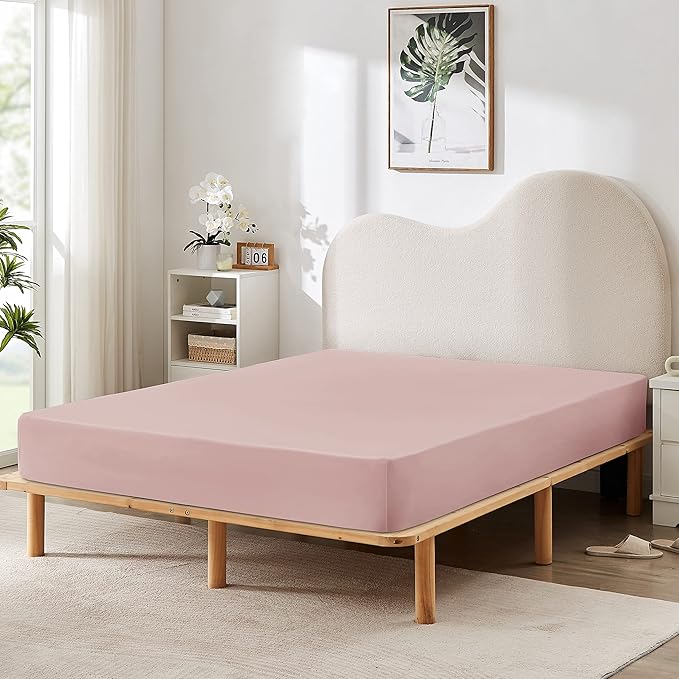 HBHLFZ King Fitted Sheet Only 2 Pack, Soft Breathable Bottom Sheet - Image 6