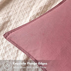 MIULEE Decorative Linen Pillow Covers 18x18 Inch Cranberry Red ​Boho Farmhouse​ - Image 2