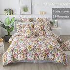 FADFAY Garden Floral Bedding Set Queen 100% Cotton 600 TC Shabby Vintage Duvet - Image 2