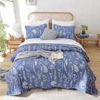 JANZAA Twin Quilt Infinity Blue Quilt Bed Spread Boho Quilt - Image 6