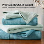 Madison Park 800GSM Bath Sheet Towel Oversized 34" x 68" 2 Pack 100% Cotton - Image 2