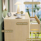 Fluted Nightstand with 3 Drawers, Wood Night Stand with Storage， 25" Wide - Image 6