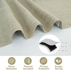 DriftAway Double Layer Linen Blackout Tie Up Curtains Thermal Insulated Fully - Image 5