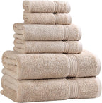 Superior Egyptian Cotton 6-Piece Towel Set, Bathroom Essentials, Towels by SUPERIOR