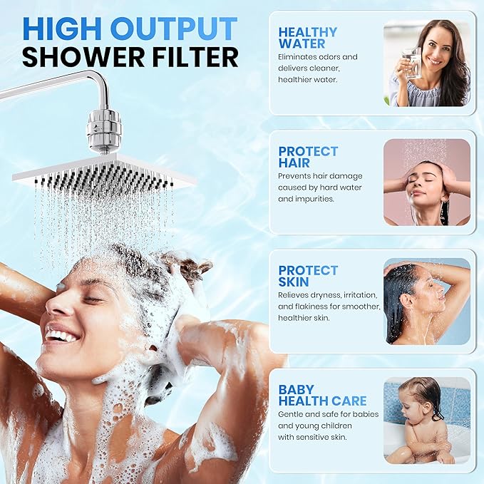 Aqua Earth Shower Filter for Hard Water Remove Chlorine Fluoride Heavy Metals - Image 3