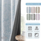 Beauoop Blue Floral Jacquard Blackout Curtains 120 Inches Long 2 Panels - Image 8