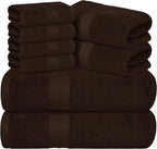 Avalon Towels Luxury 8 Piece Chocolate Towels Set, 2 Bath Towels, 2 Hand Towels by AvalonTowels