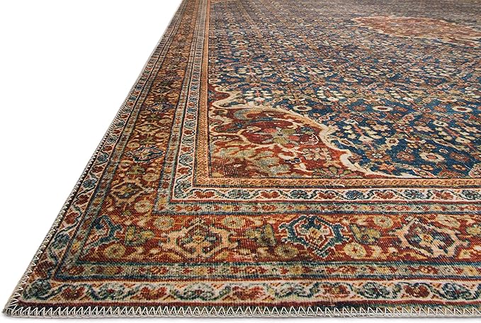 Loloi Layla Collection LAY-09 Cobalt Blue/Spice 2'-3" x 3'-9" .13" Thick Accent - Image 4