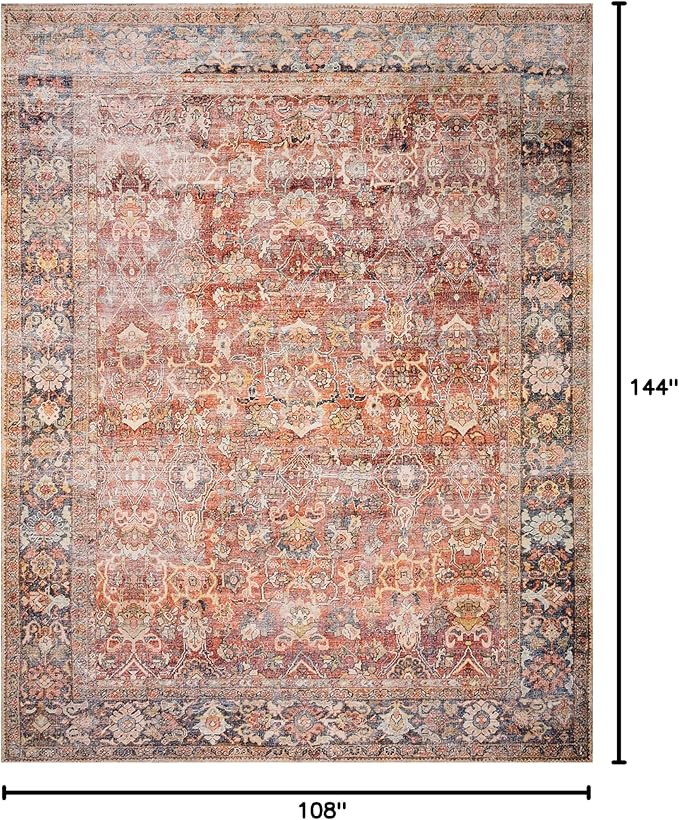 Loloi Layla Collection LAY-02 Spice/Marine 9'-0" x 12'-0" .13" Thick Area Rug - Image 2